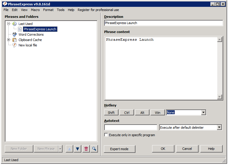 PhraseExpress Launch